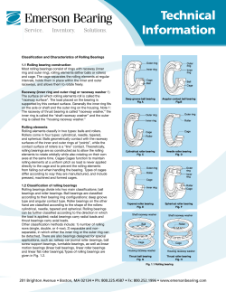 Technical Information ● Classification and Characteristics of Rolling Bearings