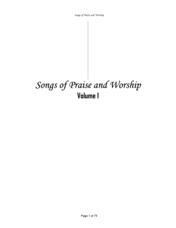 Songs of Praise and Worship Volume I