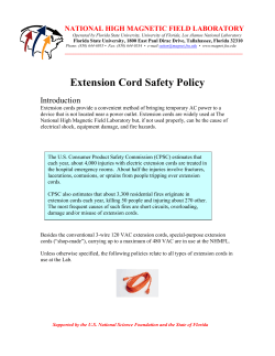 Extension Cord Safety Policy Introduction NATIONAL HIGH MAGNETIC FIELD LABORATORY