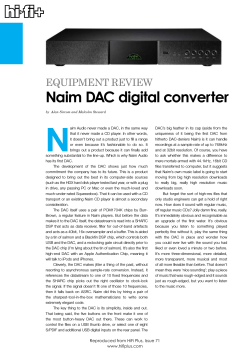 N Naim DAC digital converter EquipmEnt REviEw