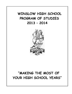 WINSLOW HIGH SCHOOL PROGRAM OF STUDIES 2013 – 2014