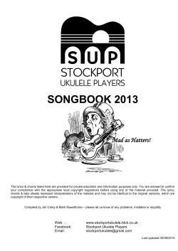 SONGBOOK 2013 Mad as Hatters!
