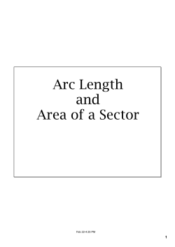 Arc Length and Area of a Sector 1