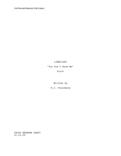 LIMELIGHT &#34;You Don't Know Me&#34; Pilot Written by
