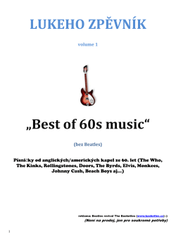 LUKEHO ZPĚVN&Iacute;K &bdquo;Best of 60s music&ldquo;