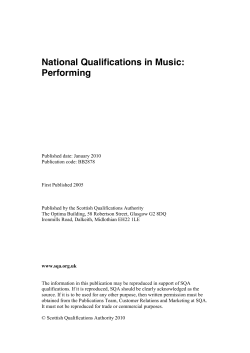 National Qualifications in Music: Performing