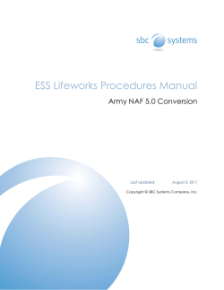 ESS Lifeworks Procedures Manual  Army NAF 5.0 Conversion