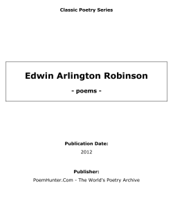 Edwin Arlington Robinson - poems - Classic Poetry Series Publication Date: