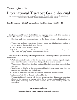International Trumpet Guild Journal Reprints from the