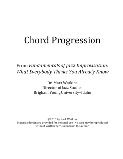   Chord Progression  Fundamentals of Jazz Improvisation:  What Everybody Thinks You Already Know
