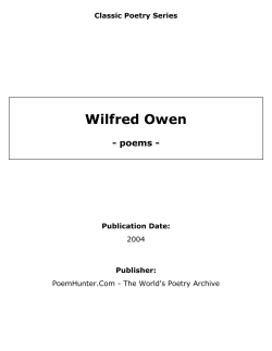 Wilfred Owen - poems - Classic Poetry Series Publication Date: