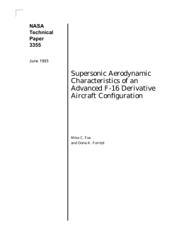 Supersonic Aerodynamic Characteristics of an Advanced F-16 Derivative Aircraft Configuration