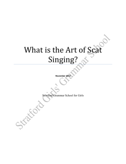 What is the Art of Scat Singing?  Stratford Grammar School for Girls