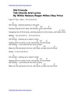 Old Friends Tab Chords And Lyrics By Willie Nelson/Roger Miller/Ray Price