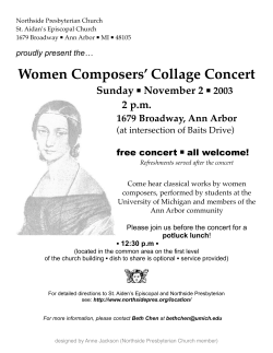 Women Composers’ Collage Concert Sunday November 2 2 p.m.