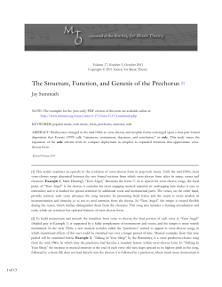 The Structure, Function, and Genesis of the Prechorus Jay Summach  (1)