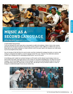 MUSIC AS A SECOND LANGUAGE OUR METHOD