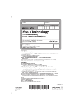 Music Technology Edexcel GCE • 6MT02/01