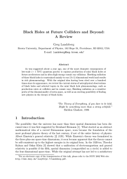 Black Holes at Future Colliders and Beyond: A Review Greg Landsberg