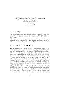 Assignment Music and Mathematics Guitar Acoustics 1 Abstract