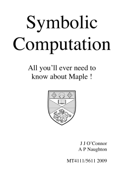 Symbolic Computation  All you’ll ever need to