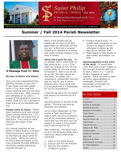 Summer / Fall 2014 Parish Newsletter
