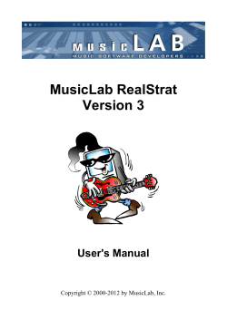 MusicLab RealStrat Version 3 User's Manual