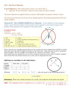 10. 8   The Power Theorems Lesson Objectives: