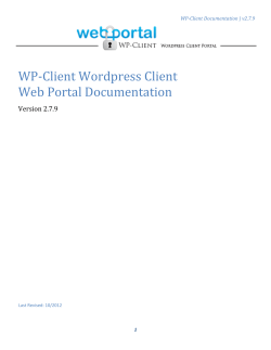 WP-Client Wordpress Client Web Portal Documentation Version 2.7.9
