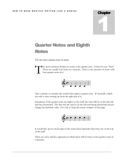 1 T Quarter Notes and Eighth Notes