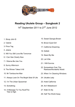 Reading Ukulele Group – Songbook 2  14 September 2011 to 27