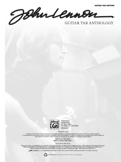 GUITAR TAB ANTHOLOGY Produced by Alfred Music P.O. Box 10003