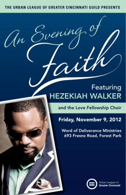 HEZEKIAH WALKER Featuring Friday, November 9, 2012 and the Love Fellowship Choir