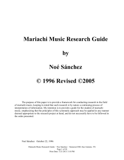 Mariachi Music Research Guide by Noé Sánchez