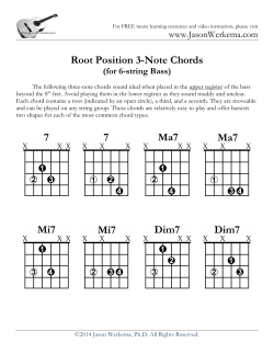 Root Position 3-Note Chords www.JasonWerkema.com (for 6-string Bass)