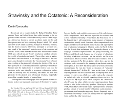 Stravinsky and the Octatonic: A Reconsideration Dmitri Tymoczko
