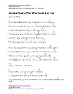 Games People Play Chords And Lyrics