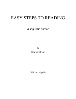 EASY STEPS TO READING a linguistic primer by Harry Hattyar