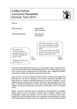 Cuffley School Curriculum Newsletter Summer Term 2014