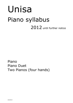 Unisa Piano syllabus 2012 Piano