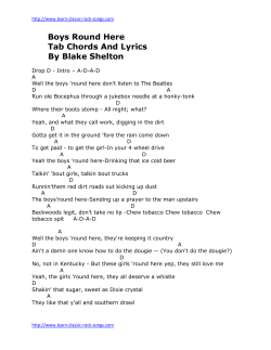 Boys Round Here Tab Chords And Lyrics By Blake Shelton