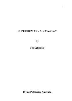 SUPERHUMAN - Are You One? By The Abbotts I