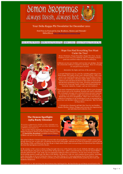   Your Delta Kappa Phi Newsletter for December 2011 Under the Tree!