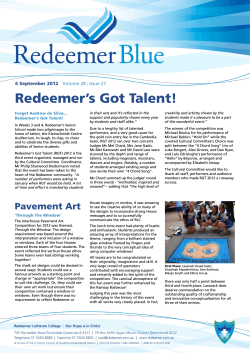 Redeemer’s Got Talent! 6 September 2012 Volume 28 Issue 27