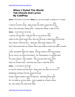 When I Ruled The World Tab Chords And Lyrics By ColdPlay