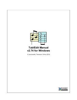 TablEdit Manual v2.74 for Windows © Leschemelle, Thomason, Kuhns (2014)