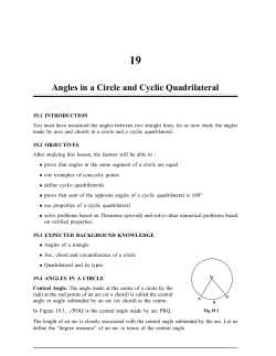 19 Angles in a Circle and Cyclic Quadrilateral