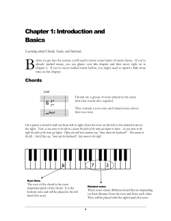 B Chapter 1: Introduction and Basics Learning about Chords, Scales, and Intervals.