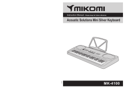 Acoustic Solutions Mini Silver Keyboard MK-4100 Instruction Manual -