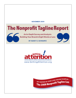 The Nonprofit TaglineReport An In-Depth Survey and Analysis: